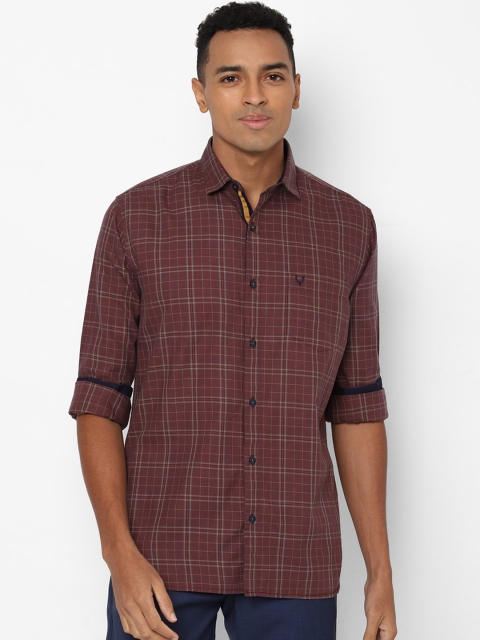 

Allen Solly Men Maroon Slim Fit Tartan Checks Casual Shirt