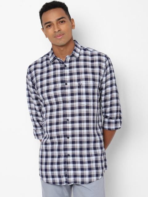 

Allen Solly Men Grey Slim Fit Checked Casual Shirt