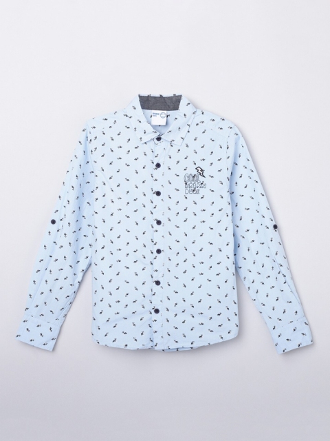 

max Boys Blue Printed Casual Shirt