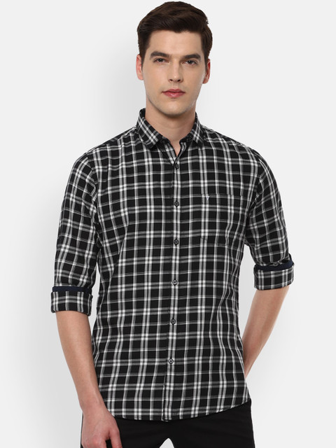 

Van Heusen Sport Men Black Slim Fit Tartan Checks Casual Shirt