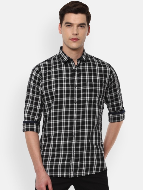 

Van Heusen Sport Men Black Slim Fit Tartan Checked Casual Shirt