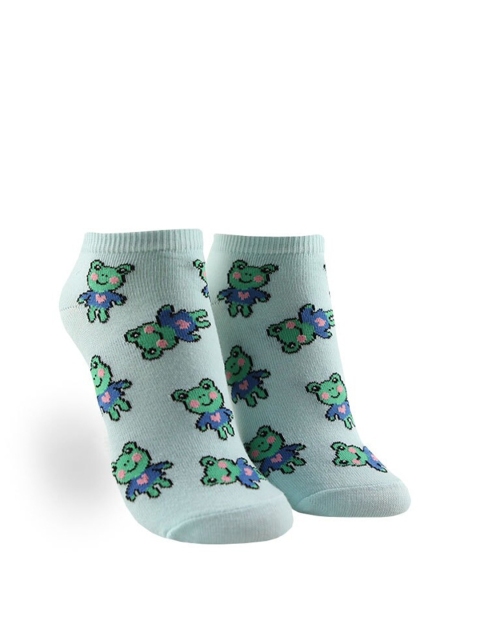

FOREVER 21 Women Green & Blue Patterned Ankle-Length Socks