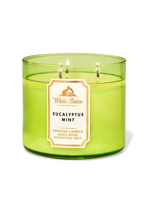 

Bath & Body Works White Barn Eucalyptus Mint 3-Wick Candle - 411 g, Green