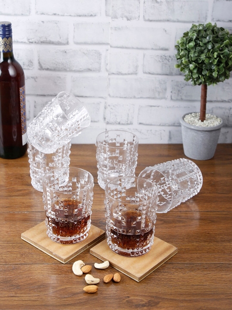 

Nachtmann Set Of 6 Transparent Textured Glass Punk Whisky Glasses