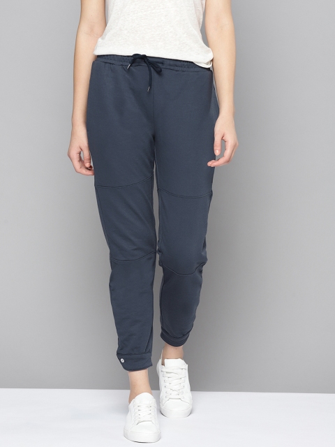 

Mast & Harbour Women Navy Blue Solid Cropped Joggers