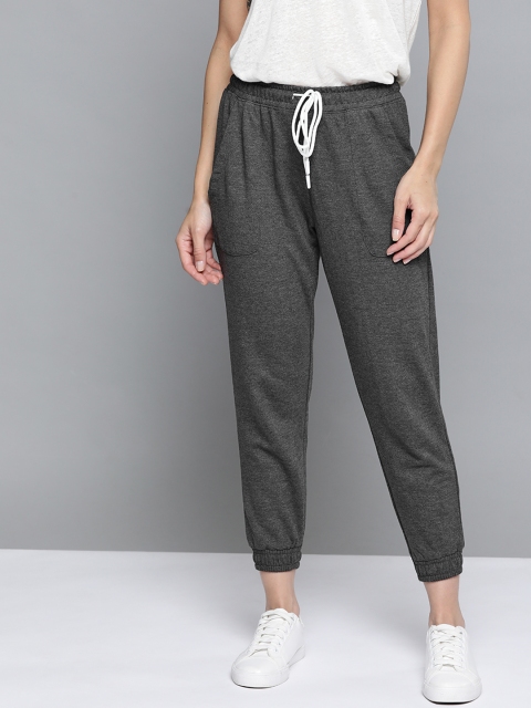 

Mast & Harbour Women Charcoal Grey Solid Joggers