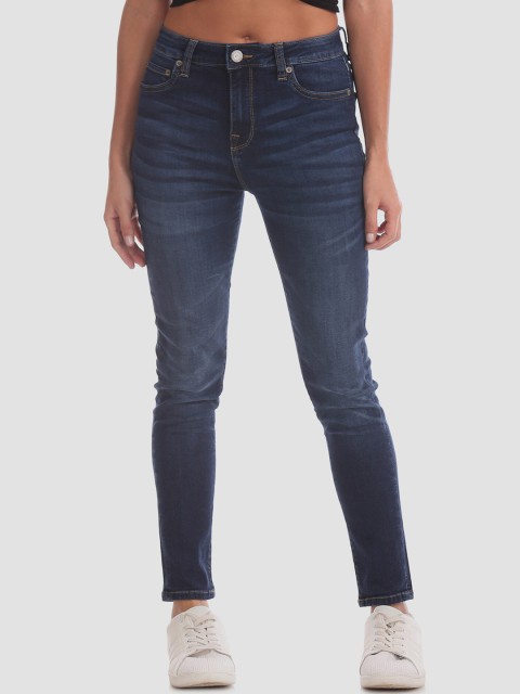 

Aeropostale Women Blue Mid-Rise Light Fade Jeans