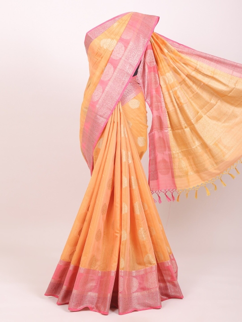 

Pothys Orange & Pink Woven Design Zari Saree