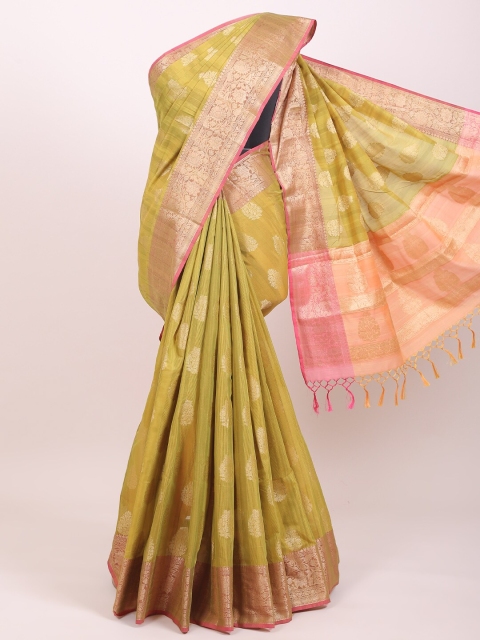 

Pothys Green & Pink Ethnic Motifs Saree