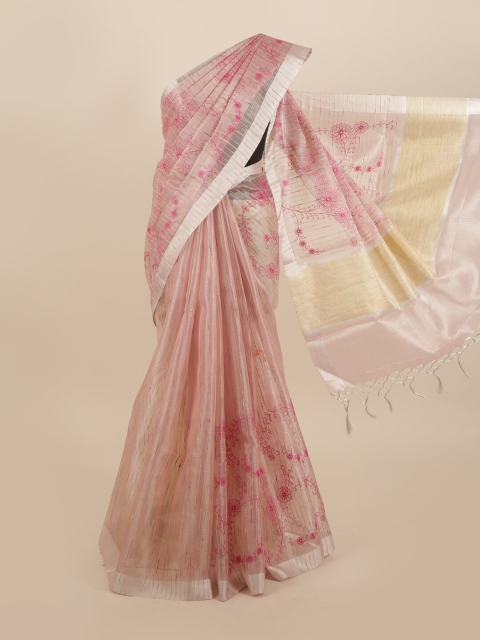 

Pothys Pink Floral Tissue Saree
