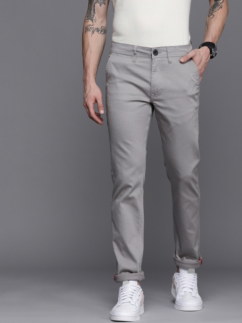 

WROGN Men Grey Slim Fit Trousers
