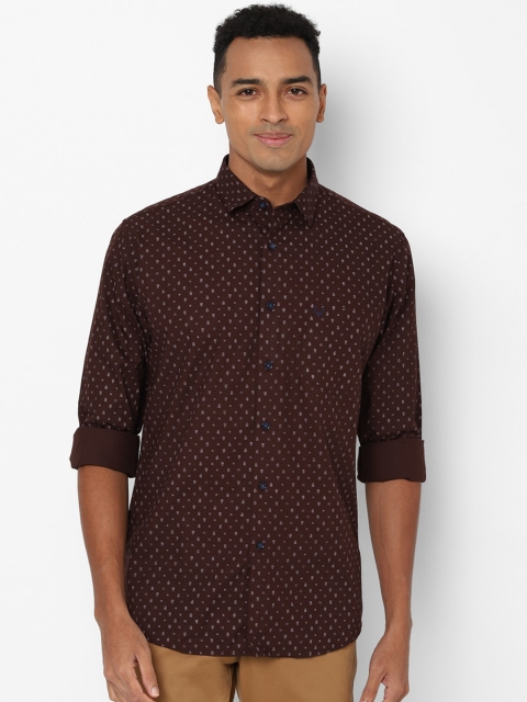 

Allen Solly Men Brown Pure Cotton Slim Fit Printed Casual Shirt