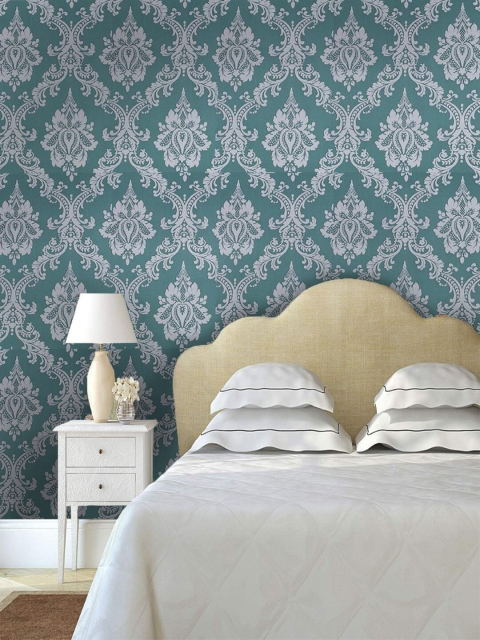 

Jaamso Royals Green & Grey Self-Adhesive & Waterproof Ethnic Motifs Wallpaper