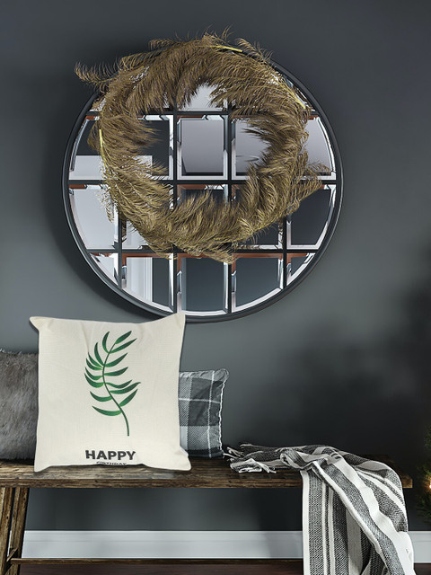 

YOYOSO Cream-Coloured & Green Happy Birthday Printed Pillow