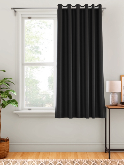 

Aura Black Solid Black Out Window Curtain