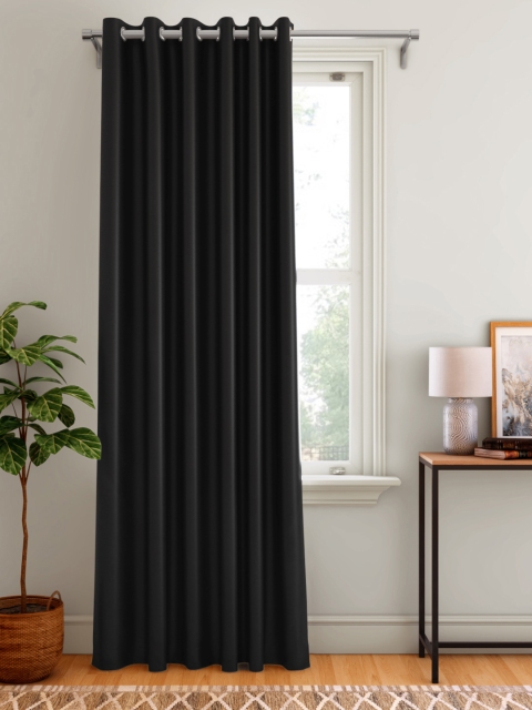 

Aura Beige Solid Black Out Long Door Curtain