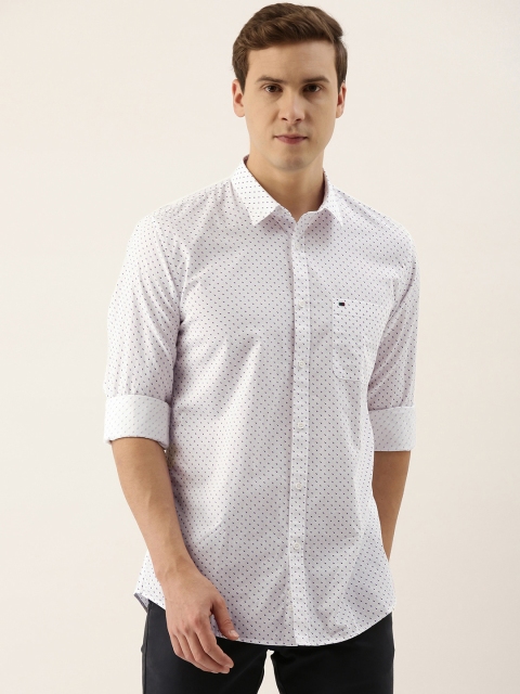 

Peter England Casuals Men White Slim Fit Printed Pure Cotton Shirt