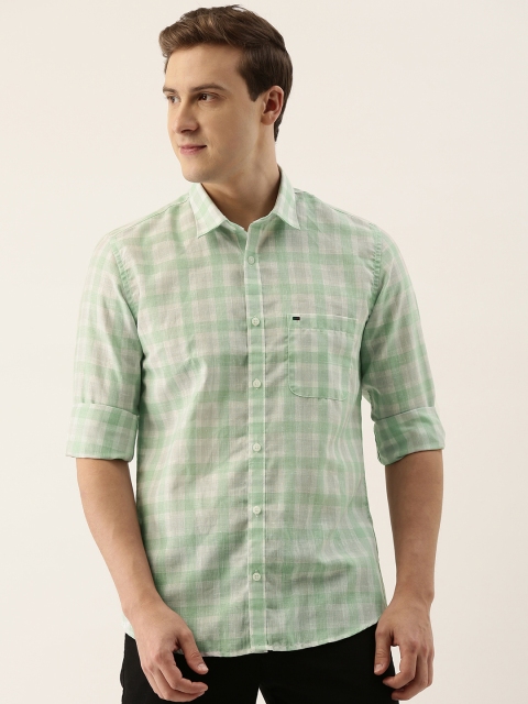 

Peter England Casuals Men Green Slim Fit Checked Casual Shirt
