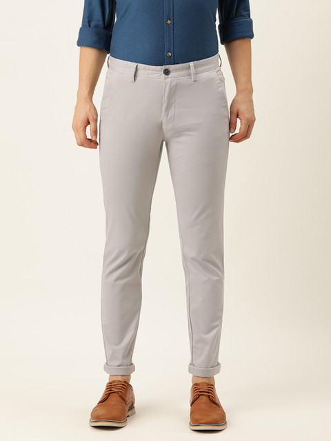 

Peter England Casuals Men Grey Super Slim Fit Chinos Trousers