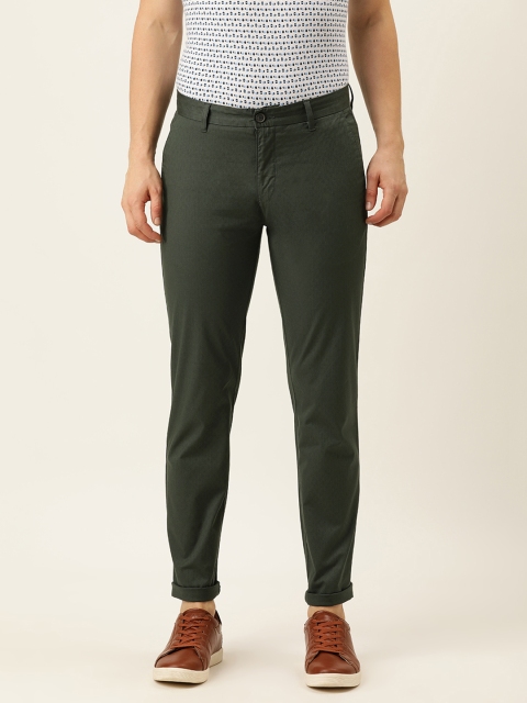 

Peter England Casuals Men Olive Green Super Slim Fit Chinos Trousers