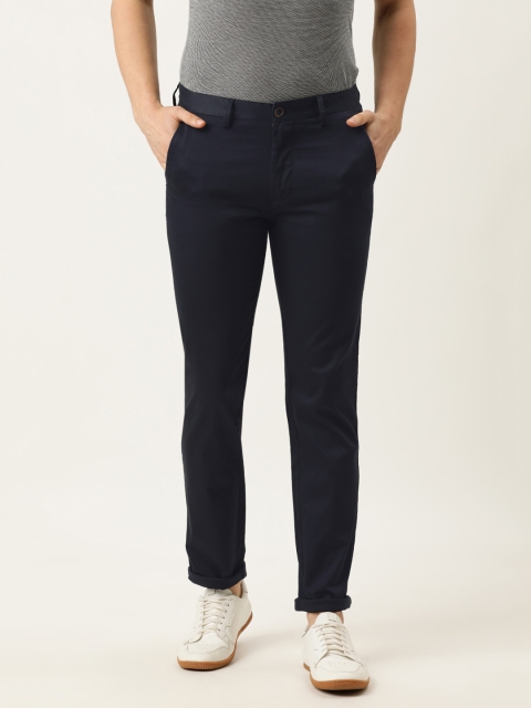 

Peter England Casuals Men Navy Blue Super Slim Fit Trousers