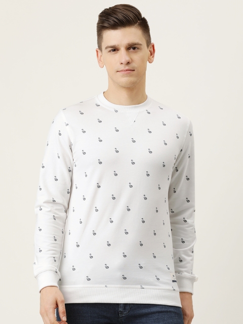 

Peter England Casuals Men White & Grey Printed Sweatshirt
