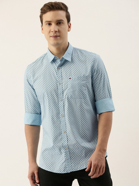 

Peter England Casuals Men Blue & Black Slim Fit Printed Casual Shirt