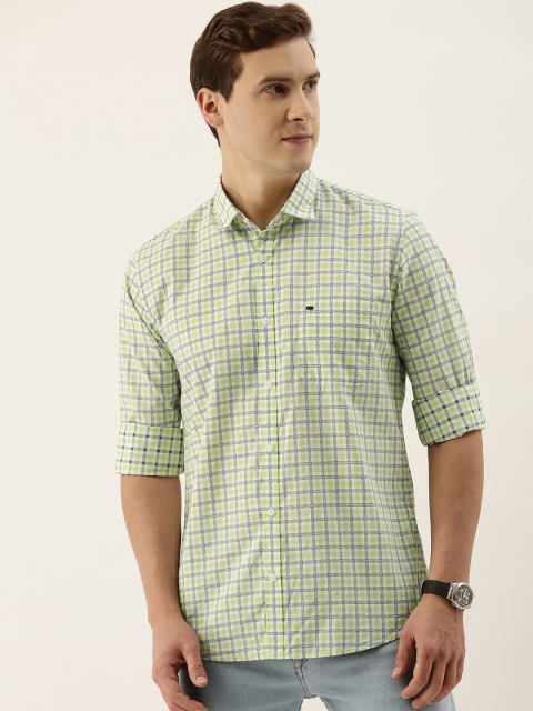 

Peter England Casuals Men Green & Black Slim Fit Checked Casual Shirt