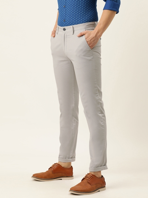 

Peter England Casuals Men Grey Super Slim Fit Chinos