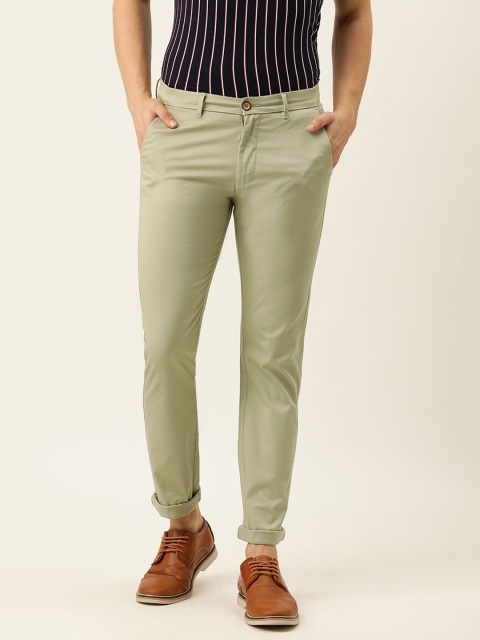 

Peter England Casuals Men Green Slim Fit Chinos Trousers