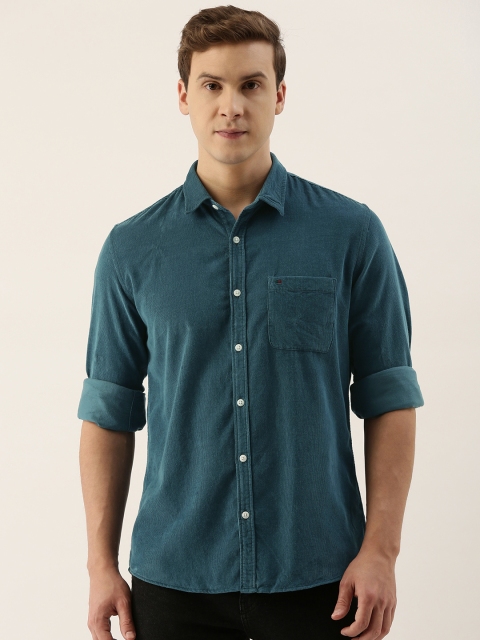 

Peter England Casuals Men Teal Slim Fit Striped Casual Shirt