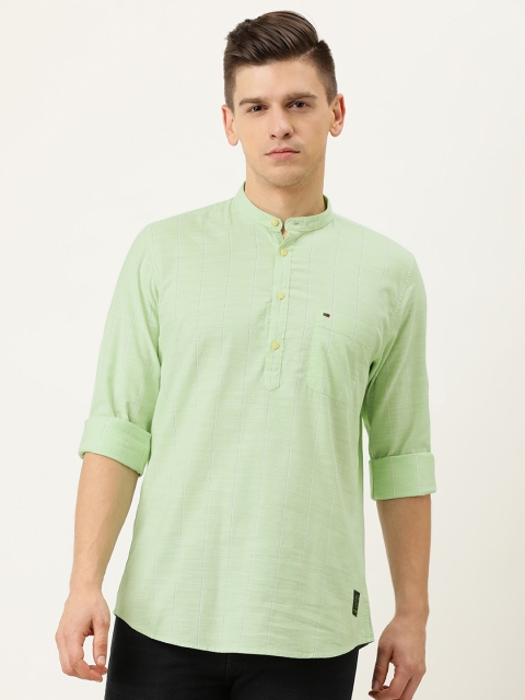 

Peter England Casuals Men Green Slim Fit Striped Casual Shirt