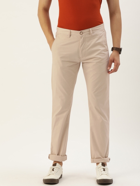 

Peter England Casuals Men Khaki Solid Super Slim Fit Trousers