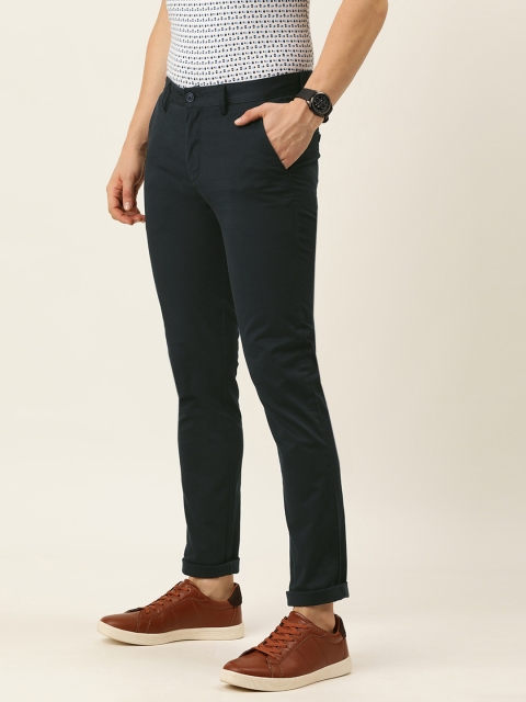 

Peter England Casuals Men Navy Blue Super Slim Fit Chinos