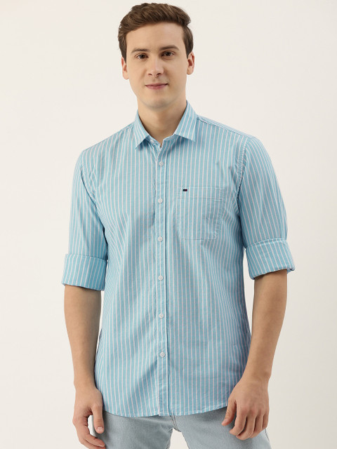 

Peter England Casuals Men Blue Slim Fit Striped Casual Shirt