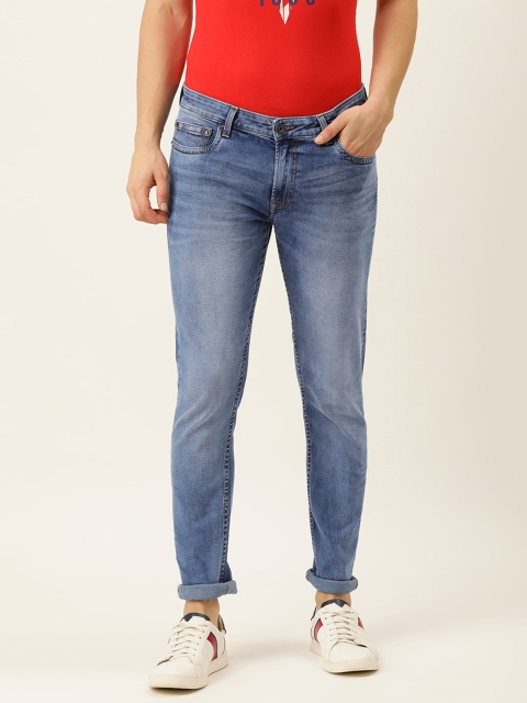 

Peter England Casuals Men Blue ACE Slim Tapered Fit Heavy Fade Stretchable Jeans