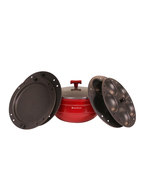 

Wonderchef Red & Black Solid Non-Stick Multi Kadhai
