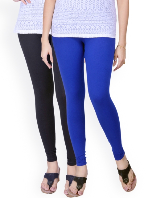 

LYRA Pack of 2 Ankle Length Leggings, Black