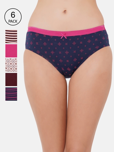 

Soie Women Pack of 6 Classic Hipster Panty Combo, Multi