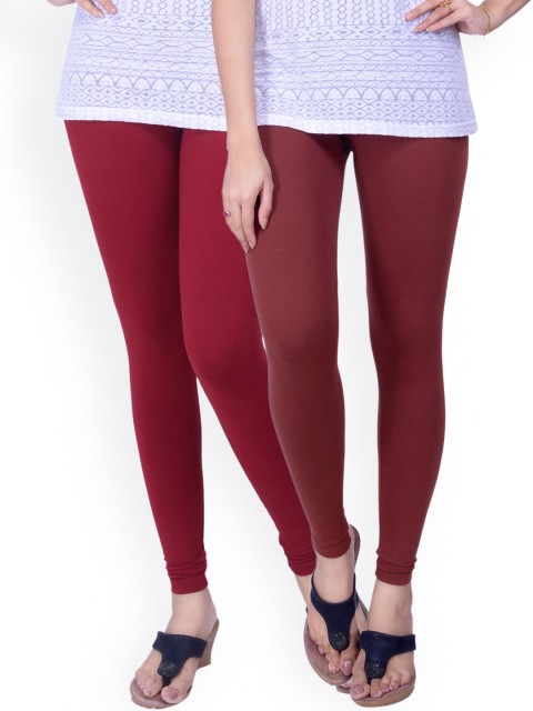 

LYRA Pack of 2 Ankle-Length Leggings, Maroon