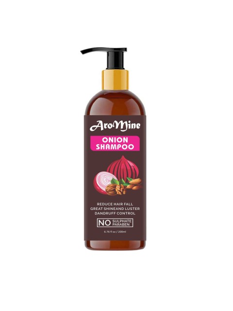 

AroMine Premium Hair Growth & Hair Fall Control Onion Shampoo 200gm, Red