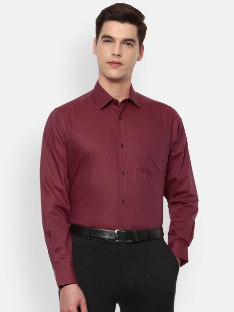 

Van Heusen Men Maroon Pure Cotton Solid Formal Shirt