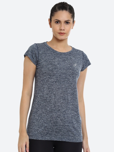 

ASICS Women Grey Melange Race Seamless SS Running T-shirt