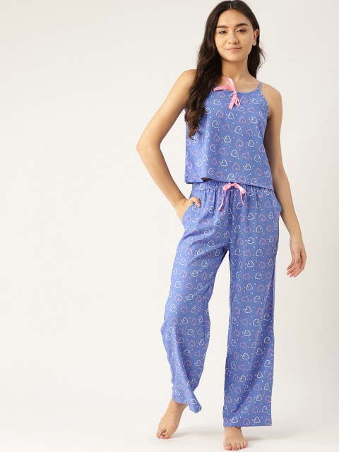 

DressBerry Women Blue & Pink Printed Pyjama Set