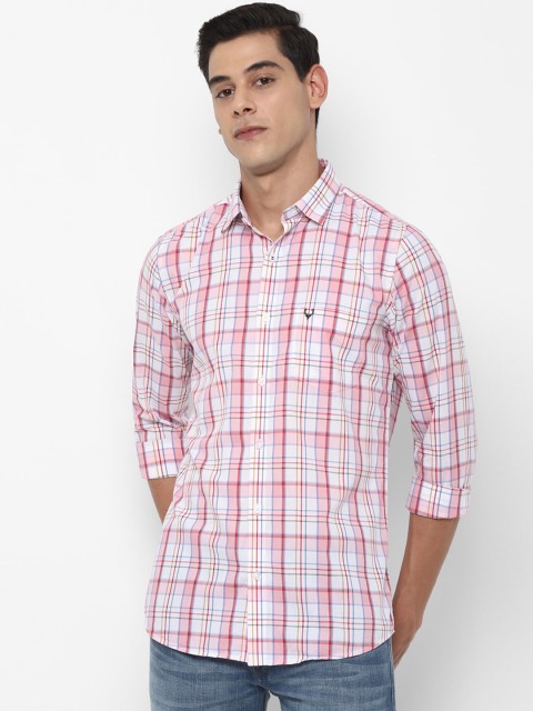 

Allen Solly Men Pink Slim Fit Tartan Checks Checked Casual Shirt