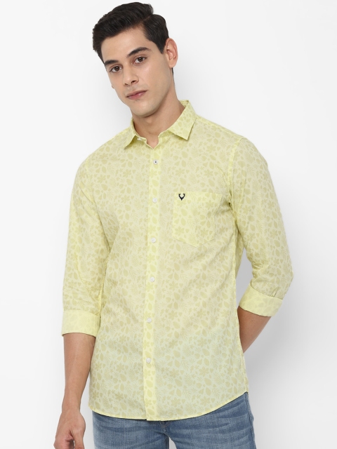 

Allen Solly Men Yellow Slim Fit Floral Printed Pure Cotton Casual Shirt