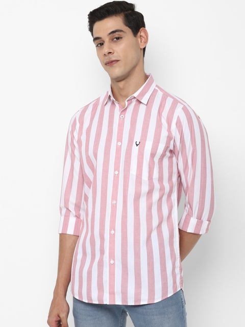 

Allen Solly Men Pink Slim Fit Vertical Striped Casual Shirt