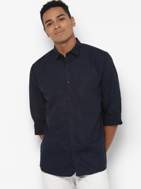 

Allen Solly Men Navy Blue Slim Fit Printed Casual Shirt