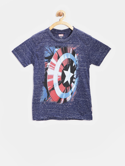 

Kids Ville Boys Pink Avengers Printed Round Neck T-shirt, Navy blue