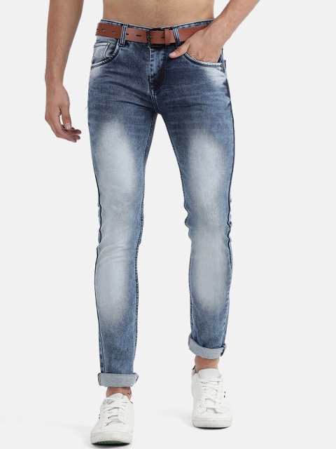 

V2 Value & Variety Men Blue Mildly Distressed Heavy Fade Jeans